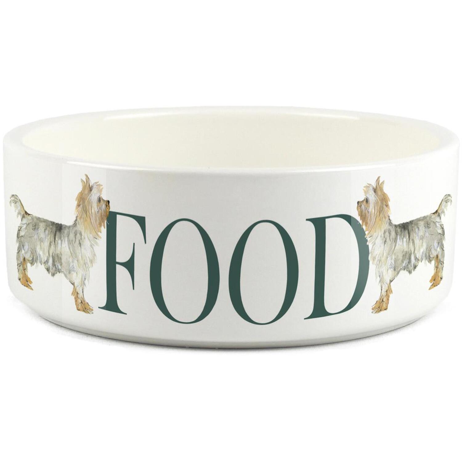 Purely Home Small Ceramic Dog Food Bowl - Yorkshire Terrier