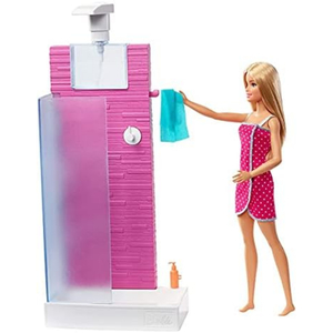 Barbie Doll Shower Playset with Working Shower - FXG51