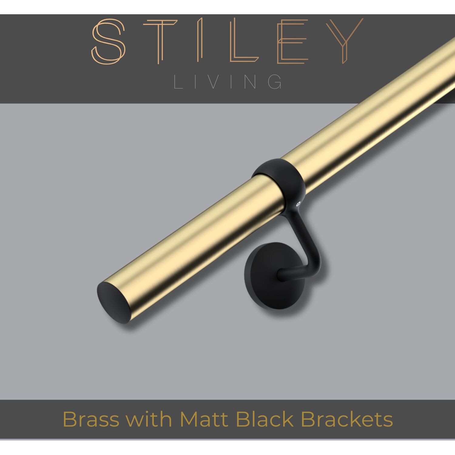 Stiley Living Wall Mounted Stair Handrail Kit With Concealed Fixings, Easy To Fit, 10 Yr Guarantee - Image 2