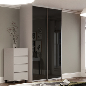 Spacepro Contour Silver Frame 762mm Sliding Wardrobe Door Kit