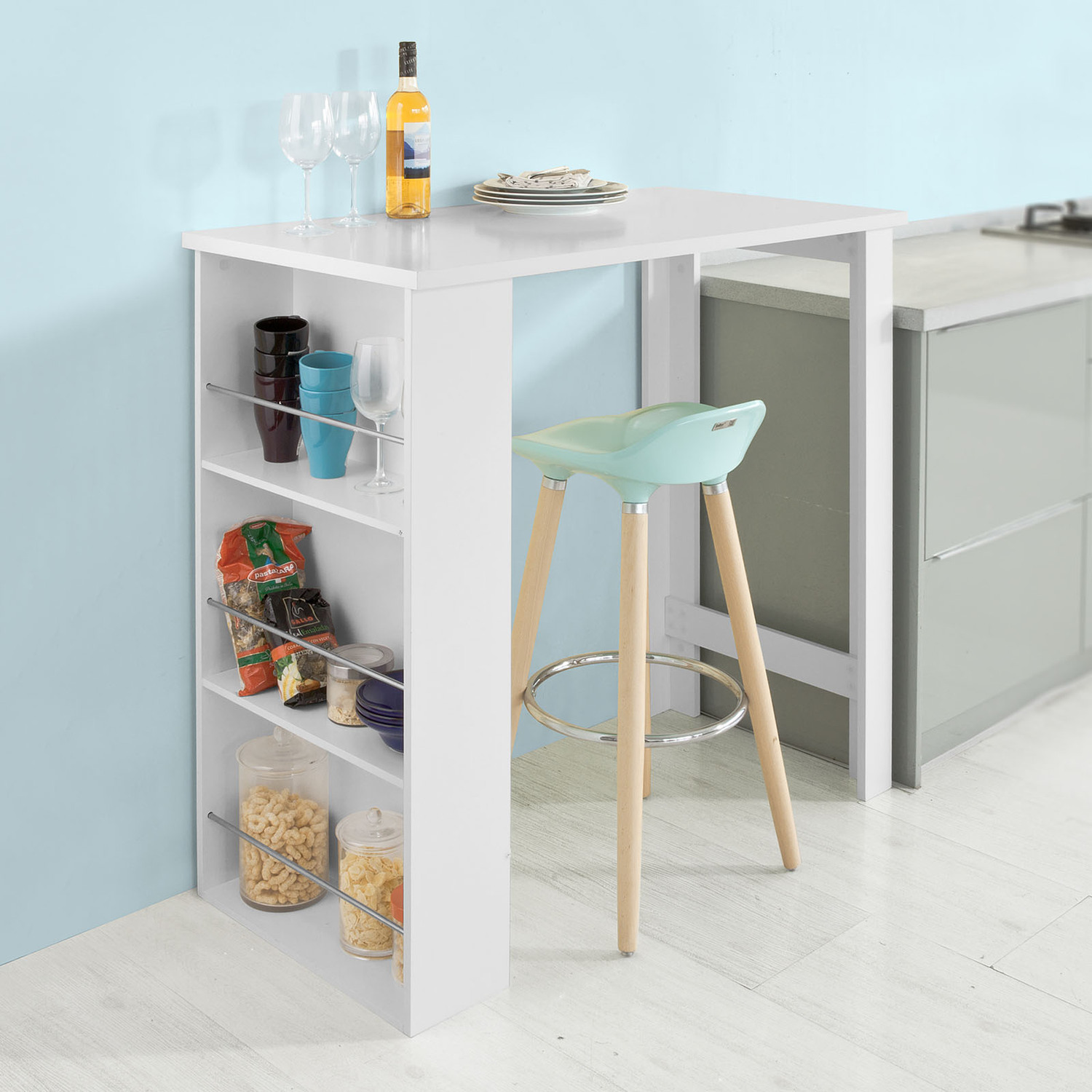 Sobuy Kitchen Dining Bar Table - White