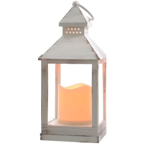 White Candle Lantern 24cm