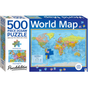500-Piece World Map Jigsaw Puzzle