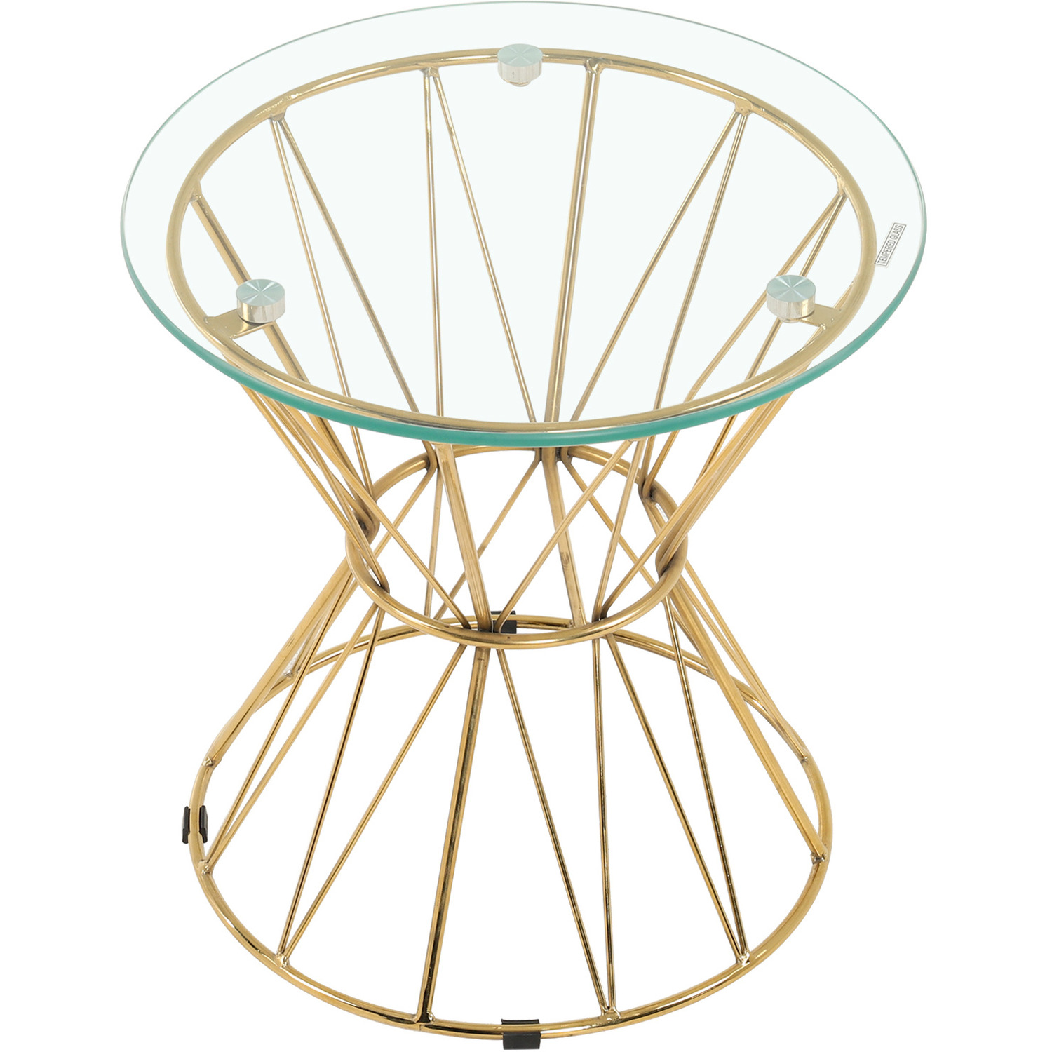 Small Round Tempered Glass Coffee Table - Gold