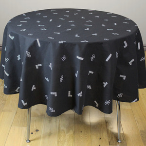 Tetris Monochrome Black Table Cloths
