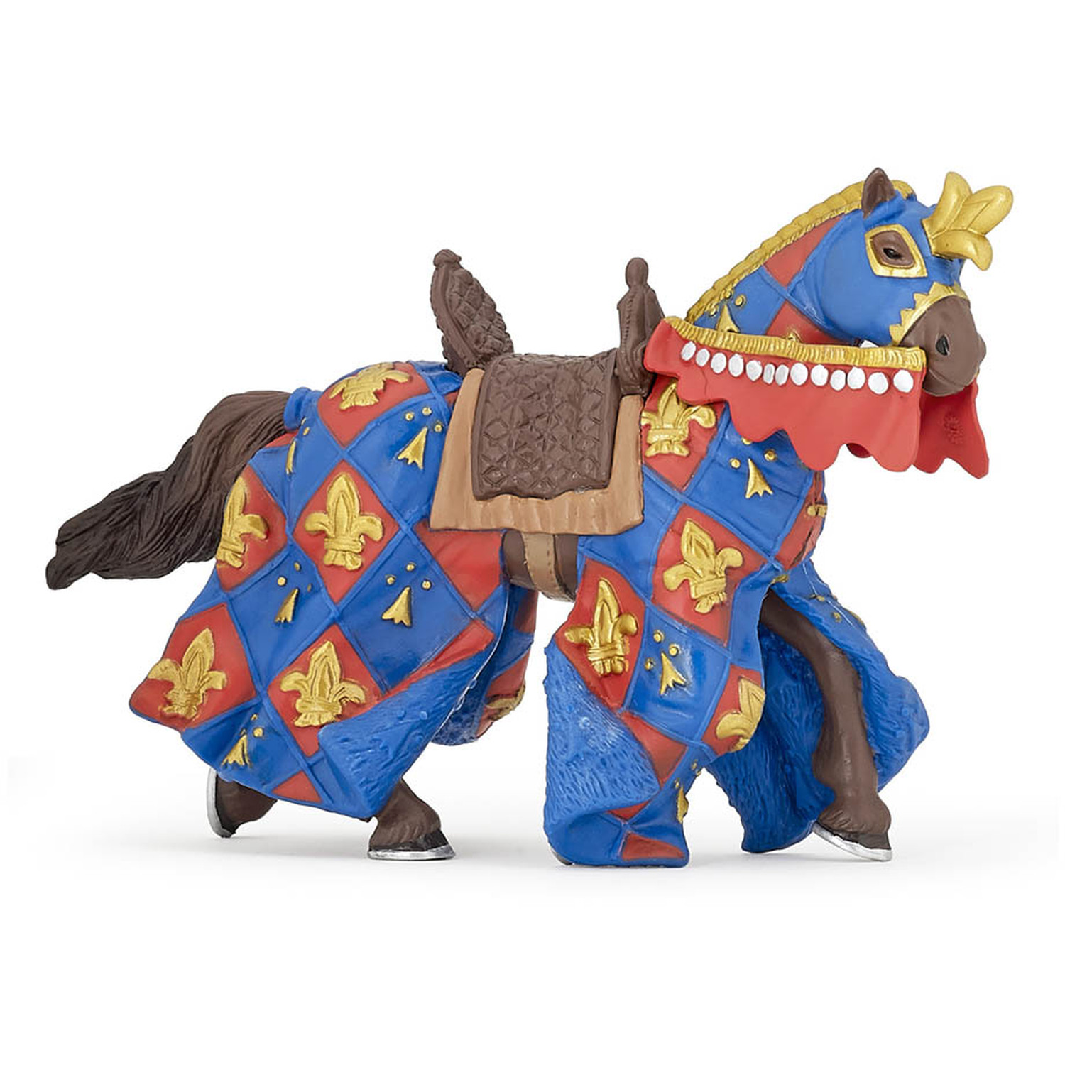 PAPO Fantasy World Blue Horse Fleur de Lys Toy Figure - Black