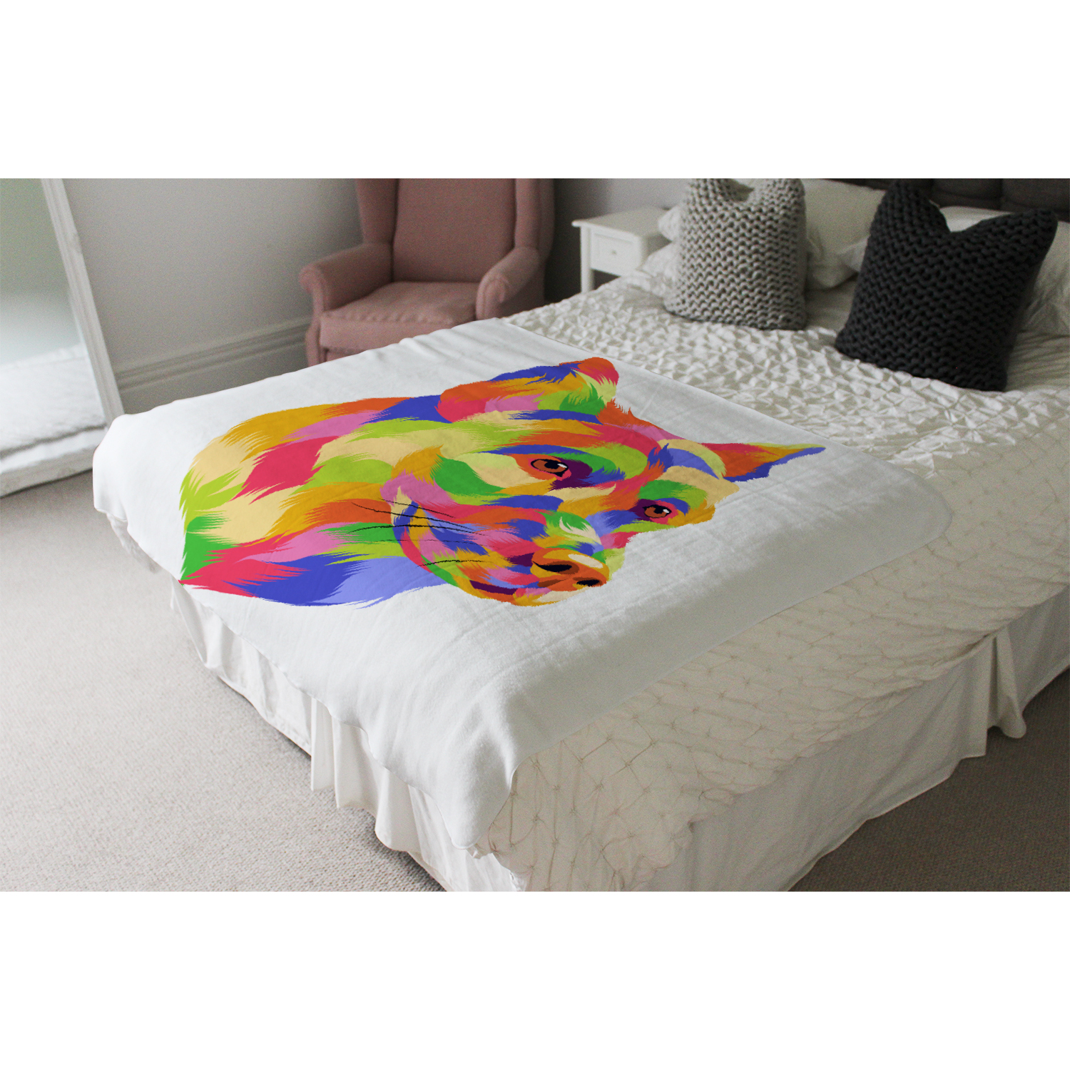Amazing Illustration Dog Pop Art Blanket - Green