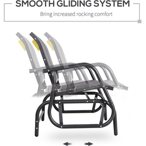 Grey Outsunny 2 Person Patio Glider Bench Swing Chair shot 1568913