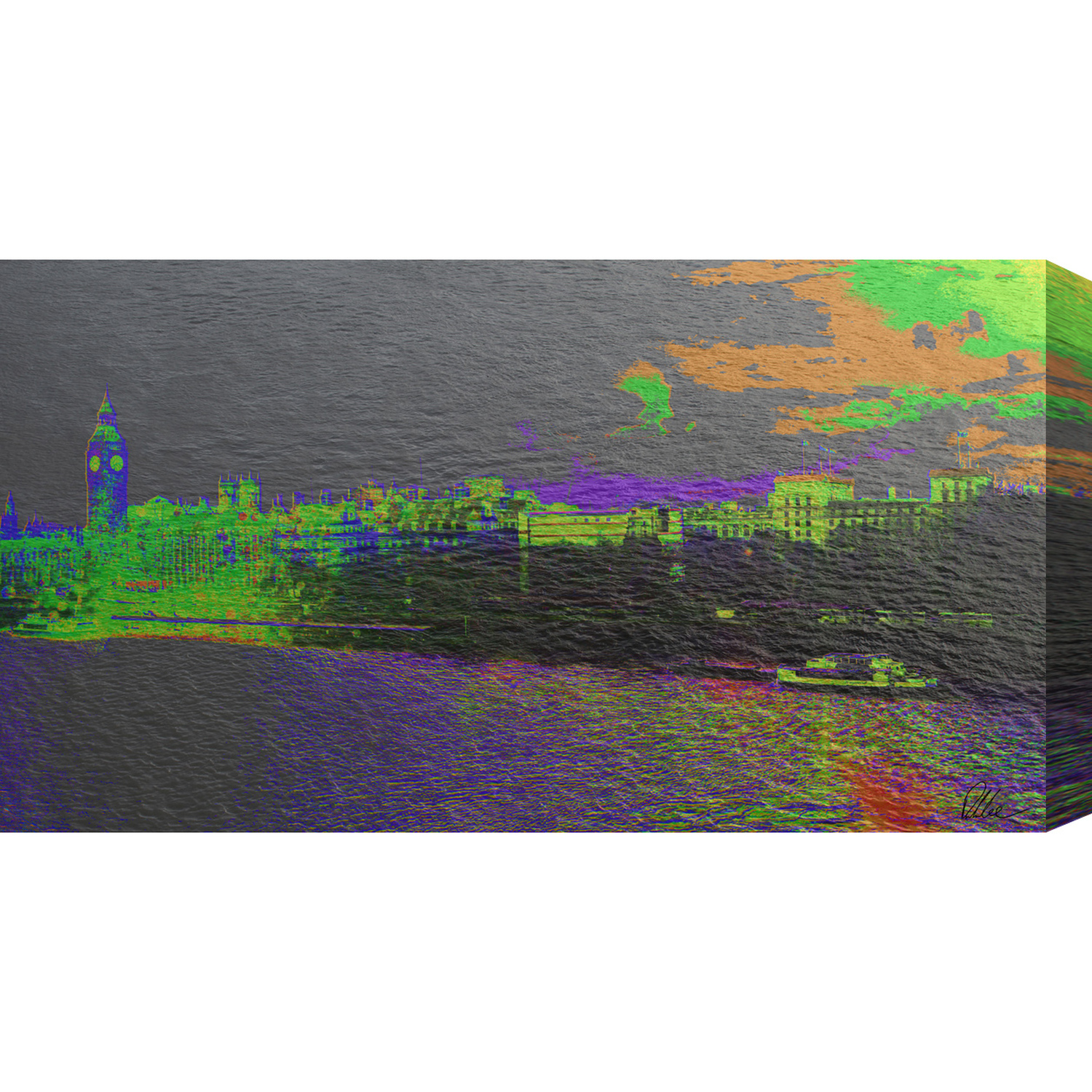 London Landscape with a Difference Graphic Art on Canvas - Black / 112cm