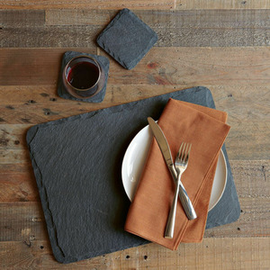 Placemat and Coaster Set Slate Rustic