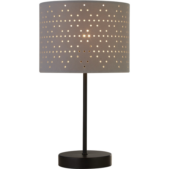 Grey Cut Out Table Lamp With Black Base