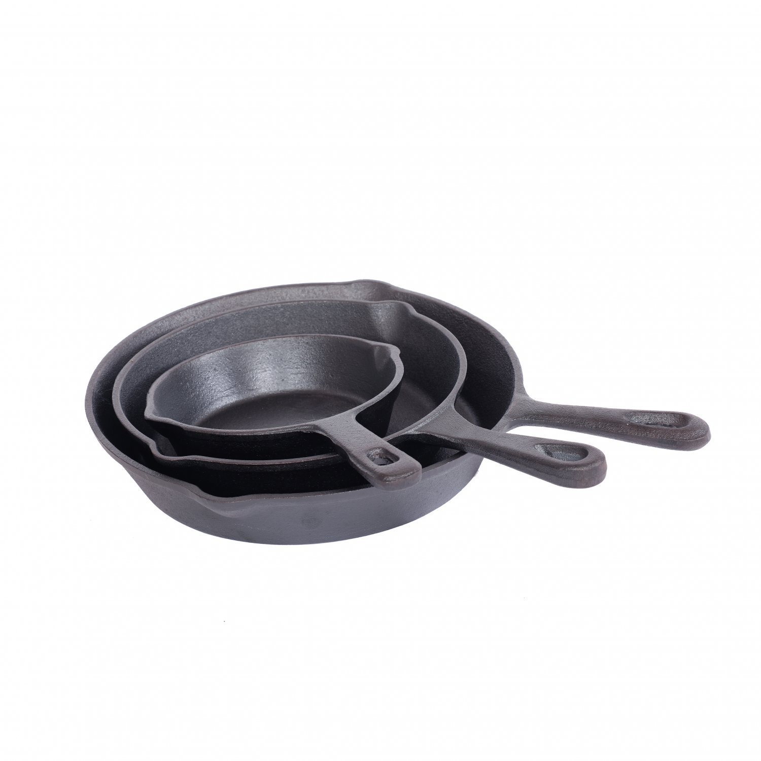Oypla Set Of 3 Cast Iron Non Stick Skillet Frying Cooking Pans
