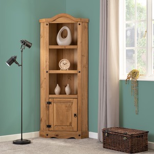 Corona Display Corner Unit Distressed Waxed Pine