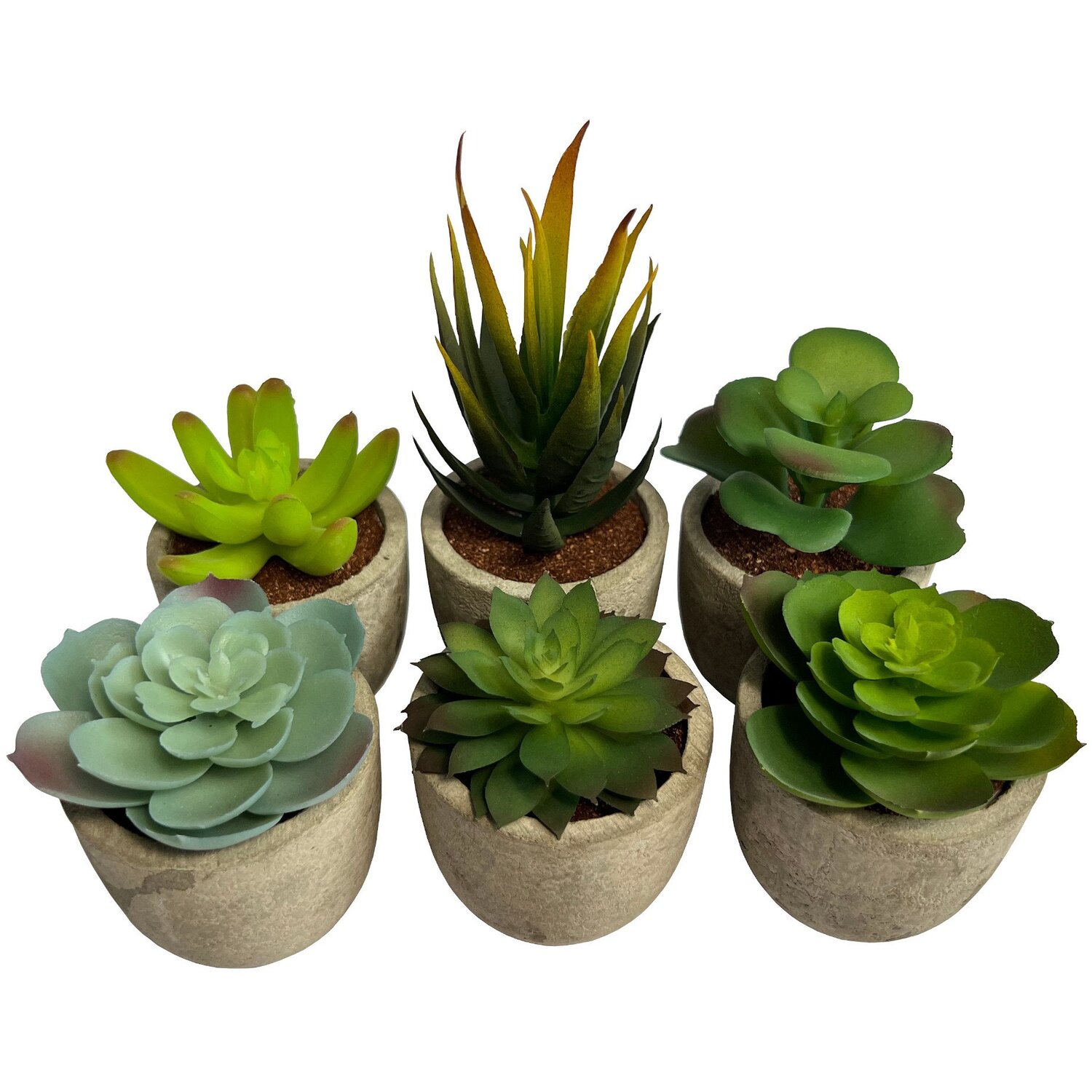 21 Piece Miniature Artificial Succulents & Grass – Home Garden Landscape Decor