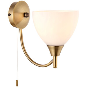 Alton 1 Light Wall Light Antique Brass Shade E14