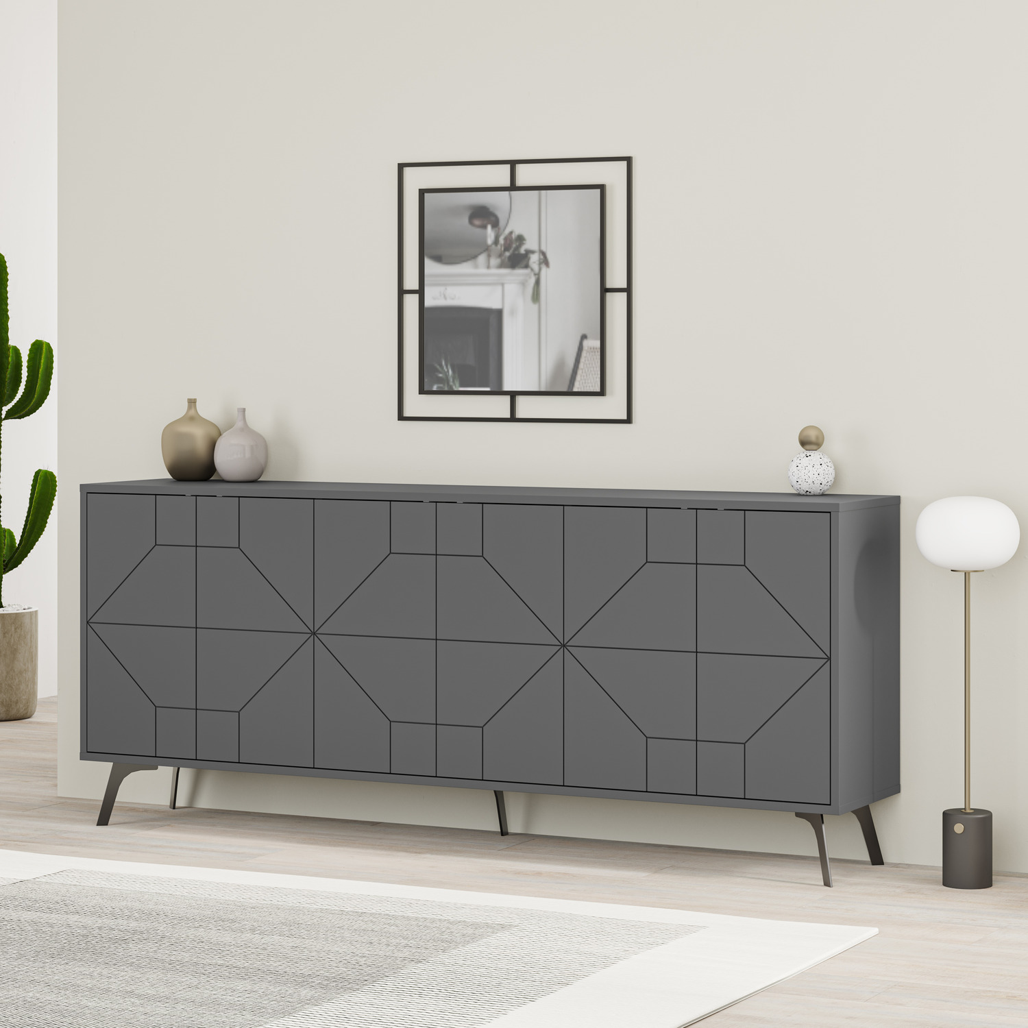 Decortie Dune Console Sideboard Display Unit 183 - Anthracite Grey