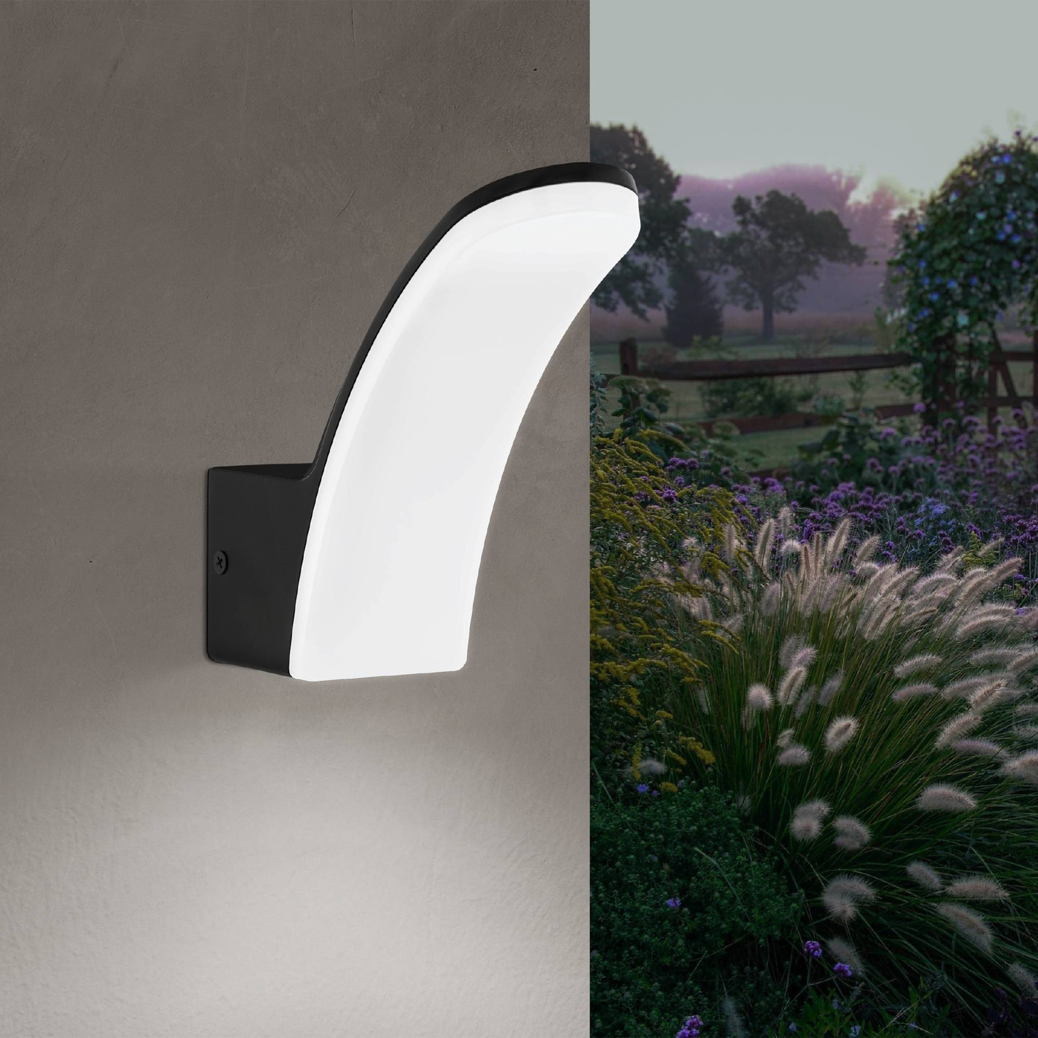 Eglo Fiumicino Led Black Aluminiumplastic Outdoor Wall Light - Black