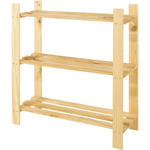 Natural Pine / 30cm / 90cm Pine Pre Sanded Slatted Shelf Unit shot 4571343