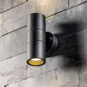CGC LEON Black Stainless Steel GU10 Up and Down Outdoor Wall Light IP44