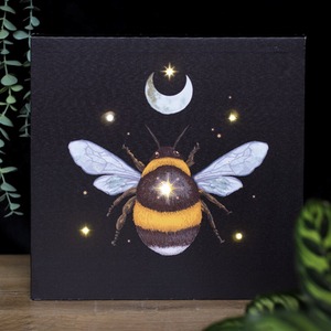 Forest Bee Light Up Canvas 30 cm