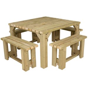 Quadrum Picnic Table With 4 Benches