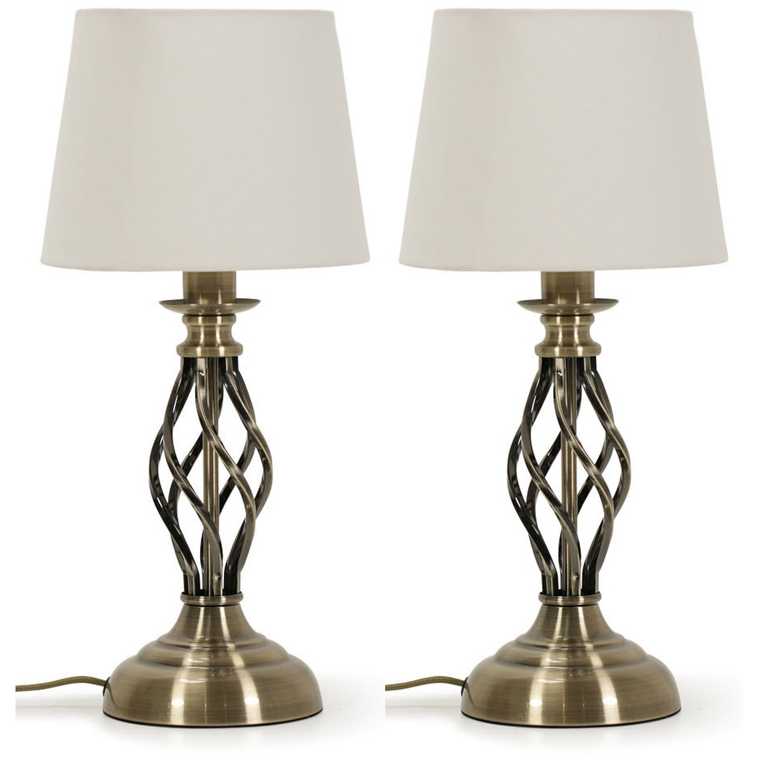 Memphis Twist Table Lamps - Set of 2 - Brass