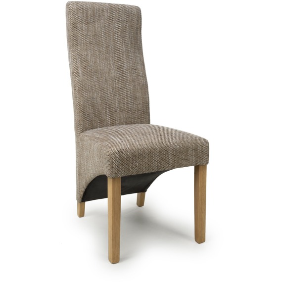Pair Of Baxter Wave Back Tweed Oatmeal Dining Chair