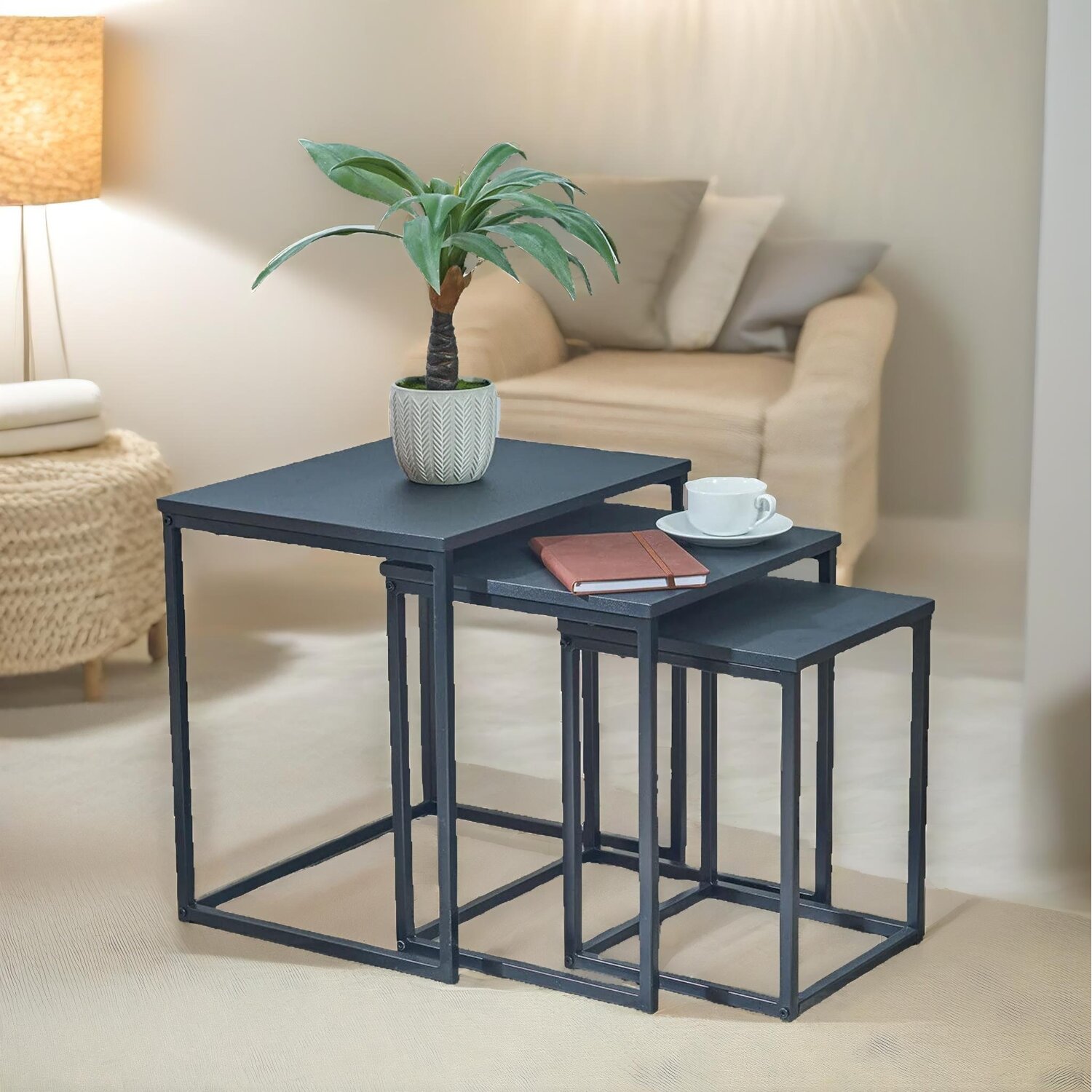 Set Of 3 Nesting Tables Living Room Furniture