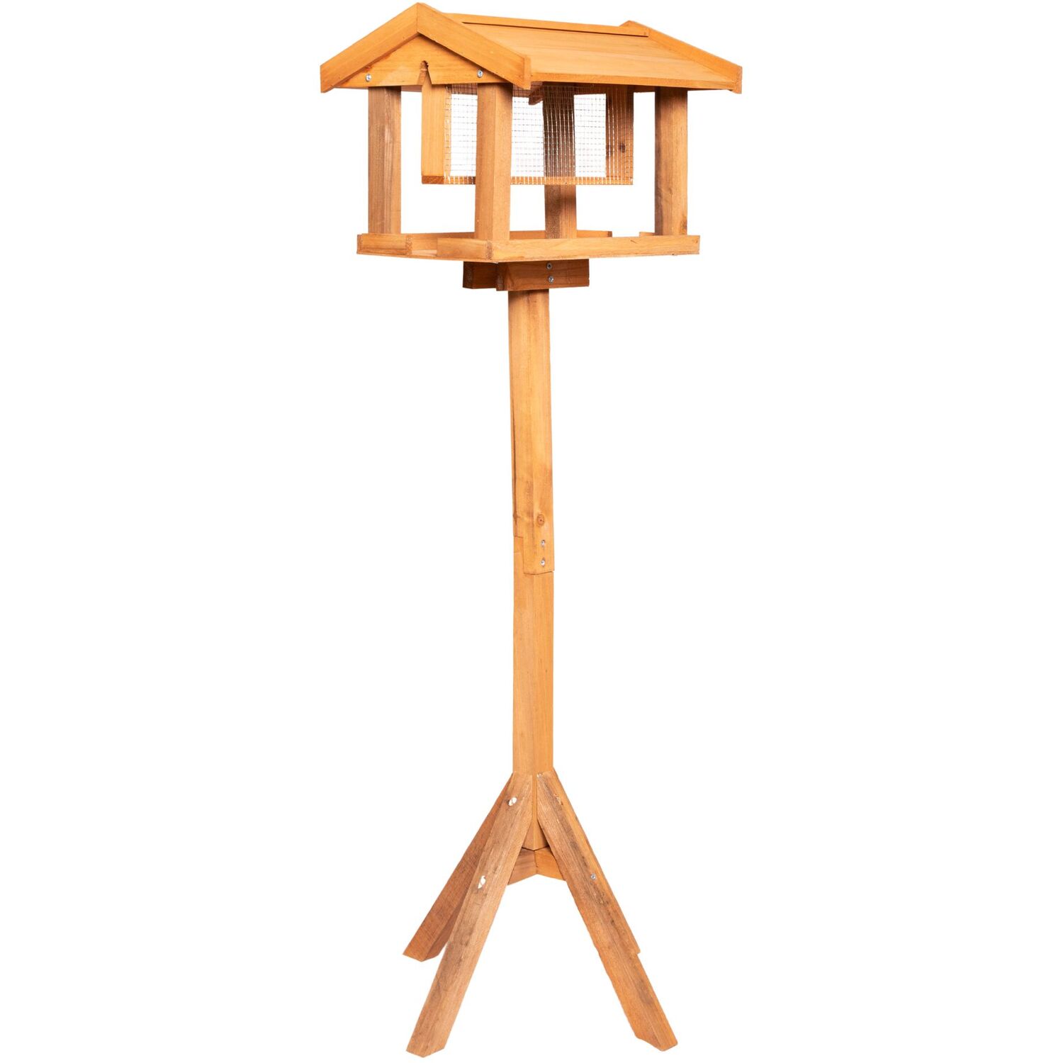 Image of Traditional Freestanding Wooden Bird Feeder Table&hellip;