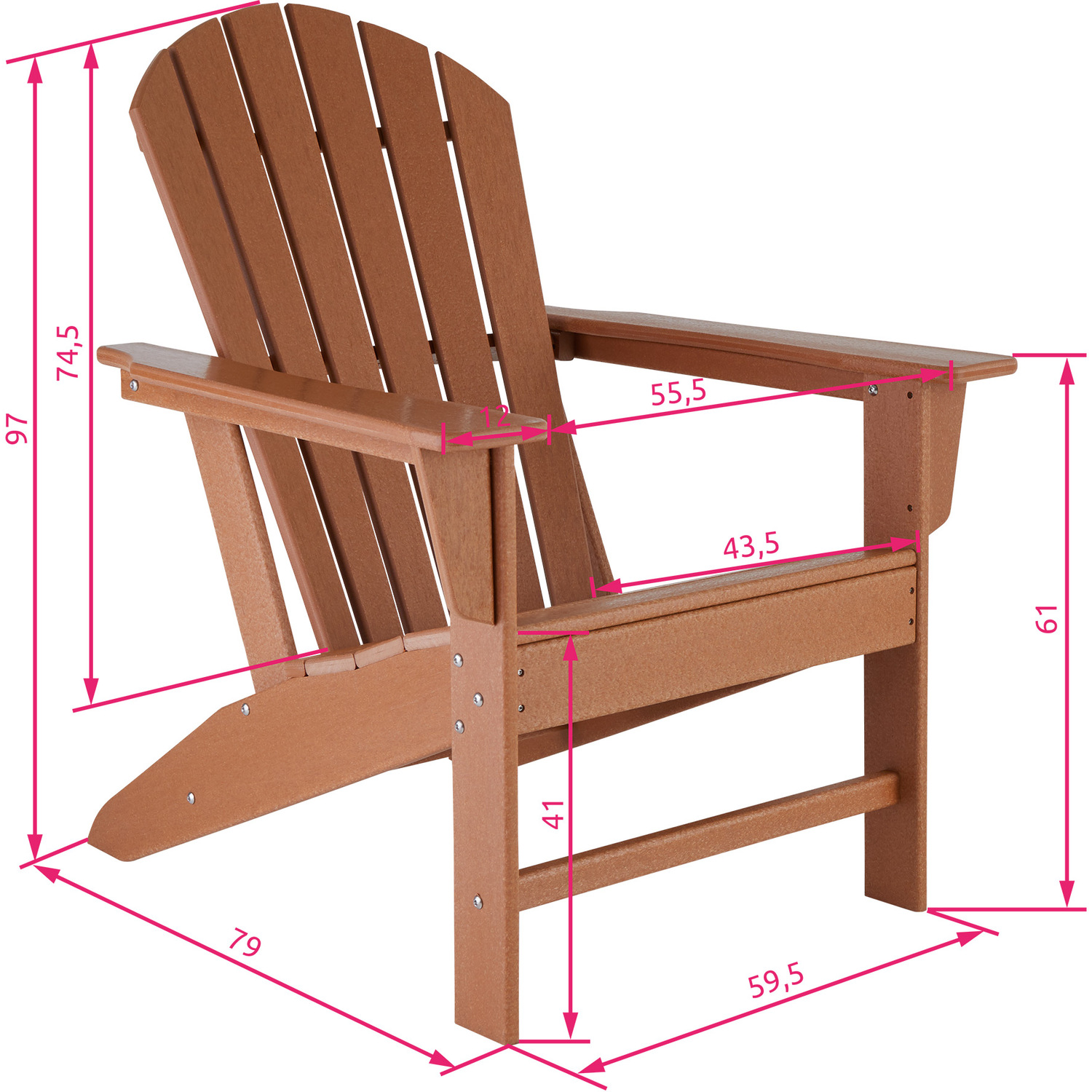 Garden Furniture Set - Chair Footrest And Table - Brown