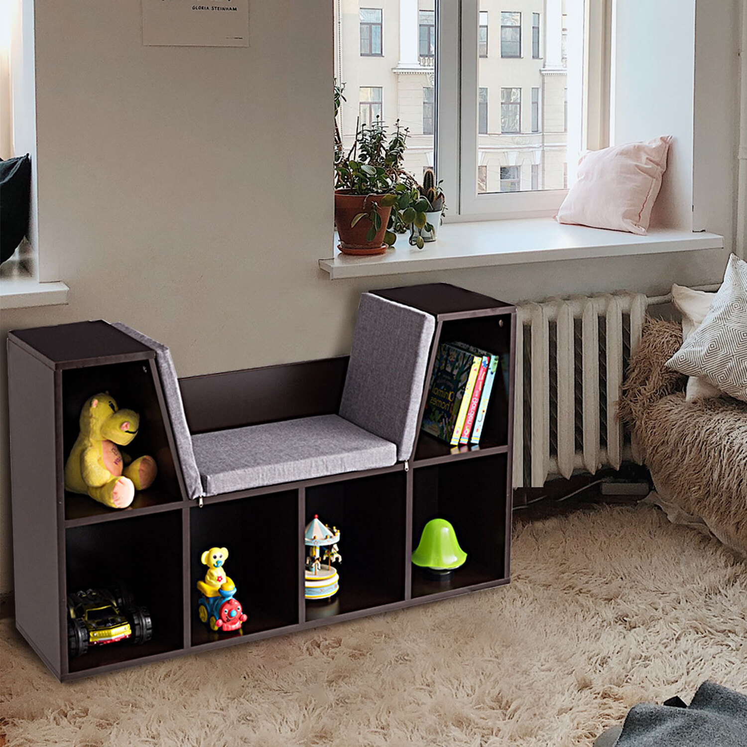 Larger Size Storage Organizer Bookcase - Brown