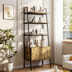 Wooden Storage Rack with Double Door Cabinet
