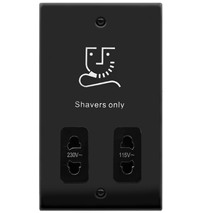 Matt Black Shaver Socket 115v230v