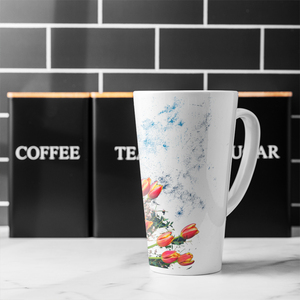 Flowers On Marble Latte Mug