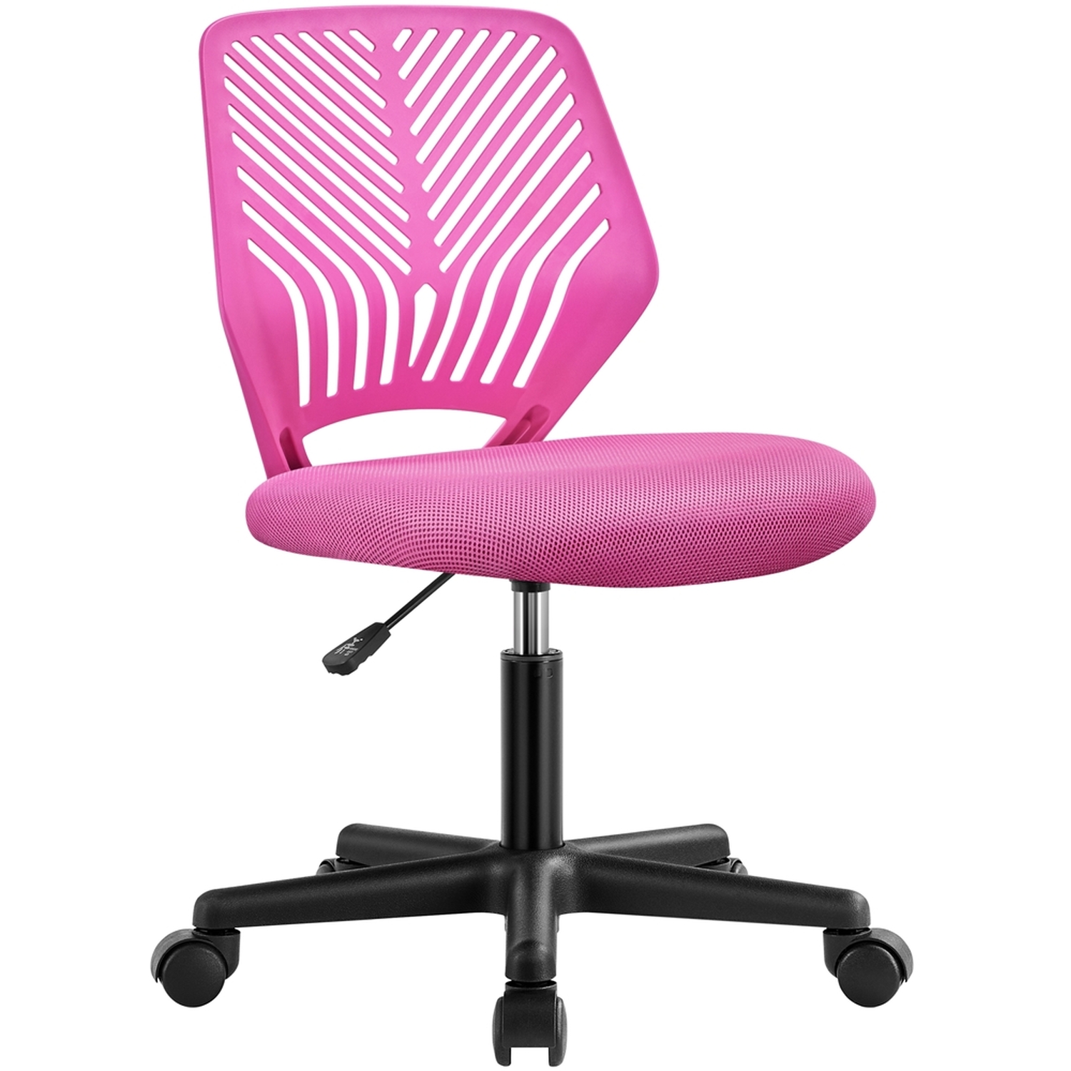 Armless Adjustable Office Chair - Rose Red