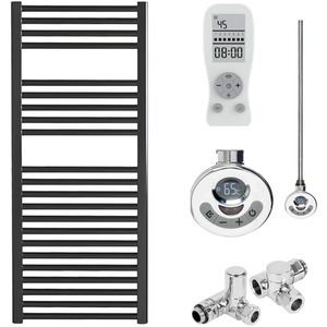 Bray Dual Fuel Thermostatic Heated Towel Rail, Straight