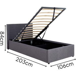 Grey / Single Home Source Endura End Lift Ottoman Grey Fabric Bedframe shot 6619021