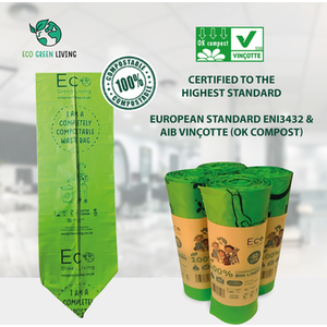 60L Compostable Waste Bags -  6 Rolls of 10 Bags
