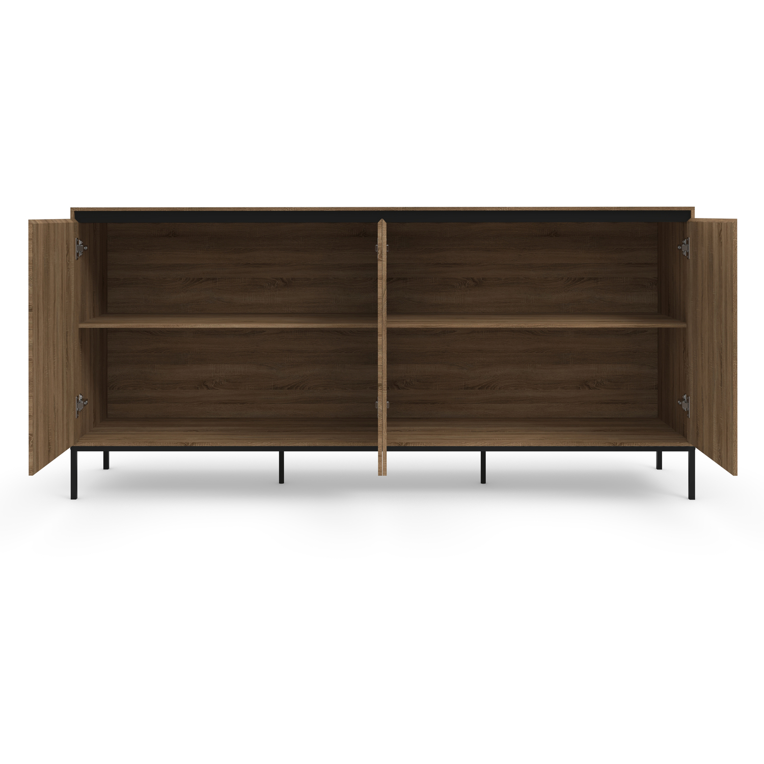 Sideboard With Multi-feature Functions - Oak Black 180cm