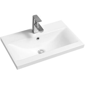 Ceramic Mid-Edge Inset Basin with Dipped Bowl