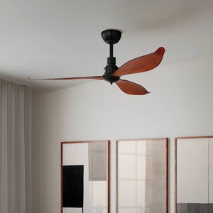 Eglo Lagos 52 Ceiling Fan - 3 Blades Red Wood And Black Steel