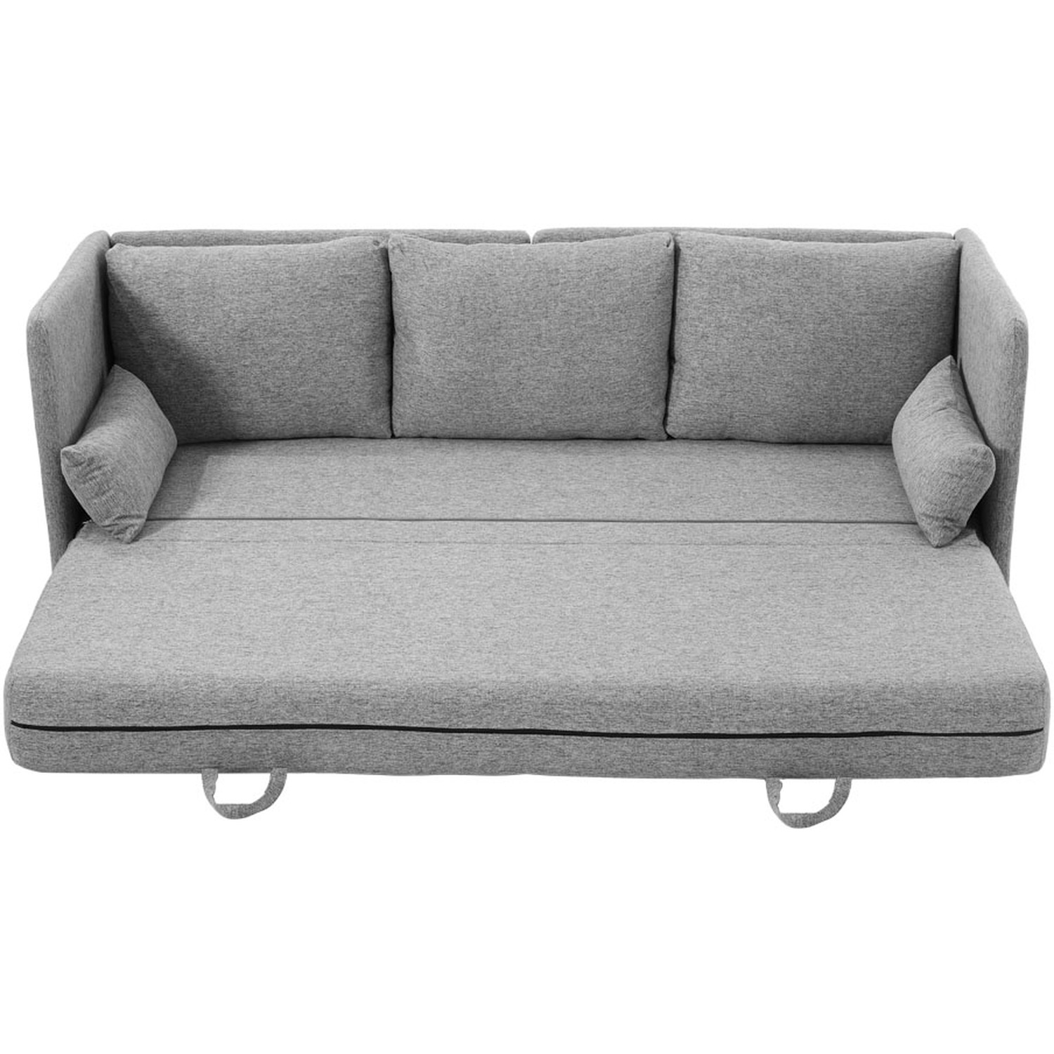 3 Seater Folding Sofa Bed With 2 Pillows - Dark Grey