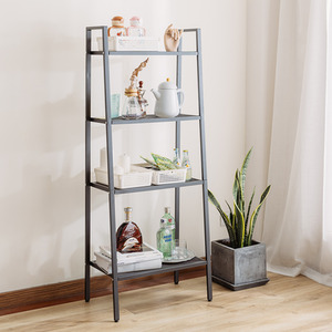 4 Tier Industrial Metal Open Ladder Shelf