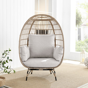 Beige Egg Chair Rattan Garden Chair shot 7680961