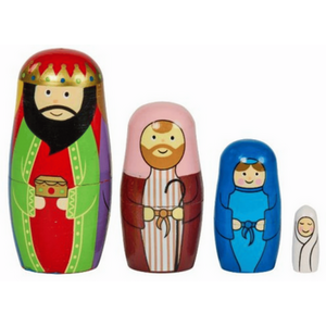 Hand Painted Wooden Christmas Nativity Figurine Set