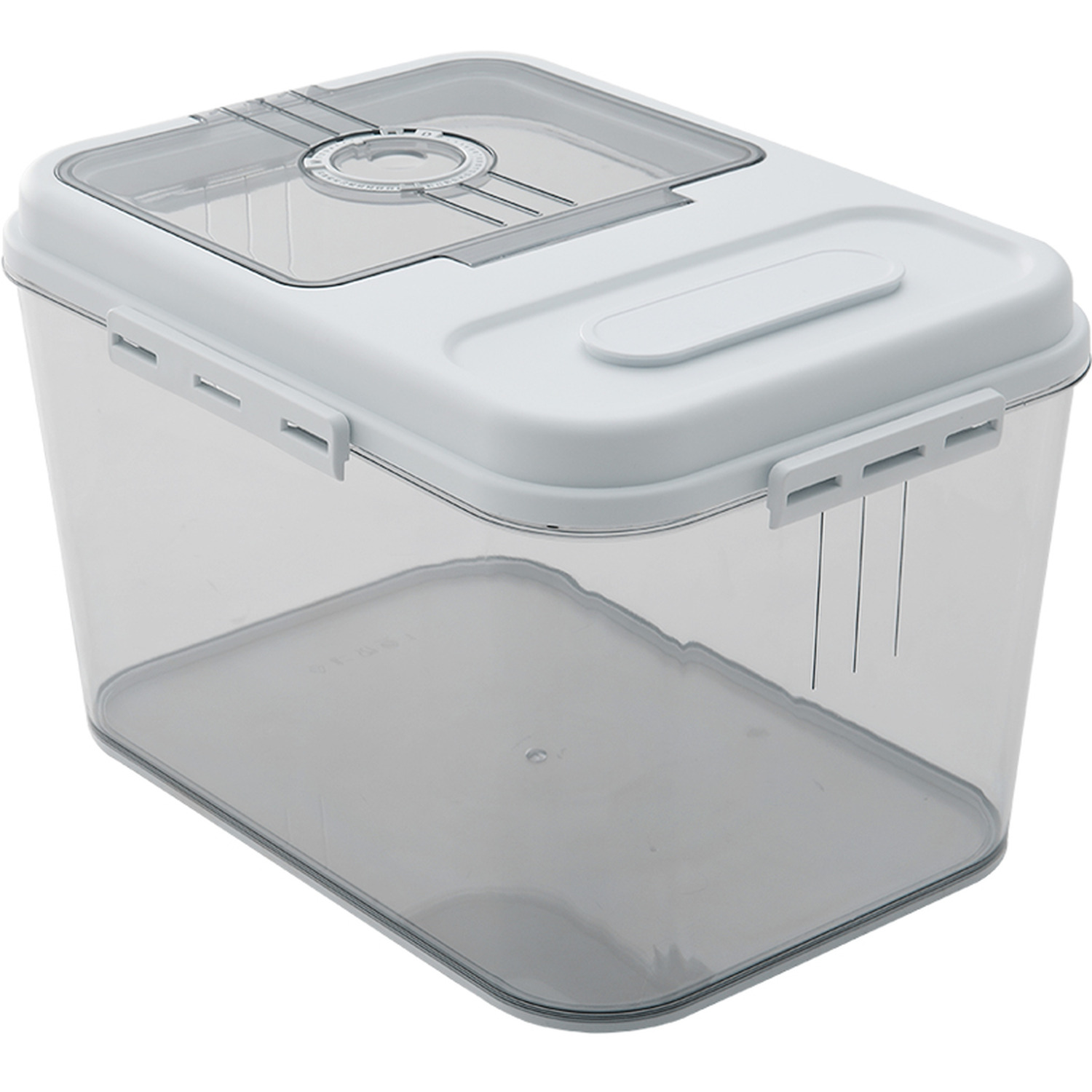 Livingandhome Airtight Food Storage Container With Measuring Cup - White / 34Cm