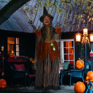 HOMCOM Outdoor Witch Halloween Animatronic