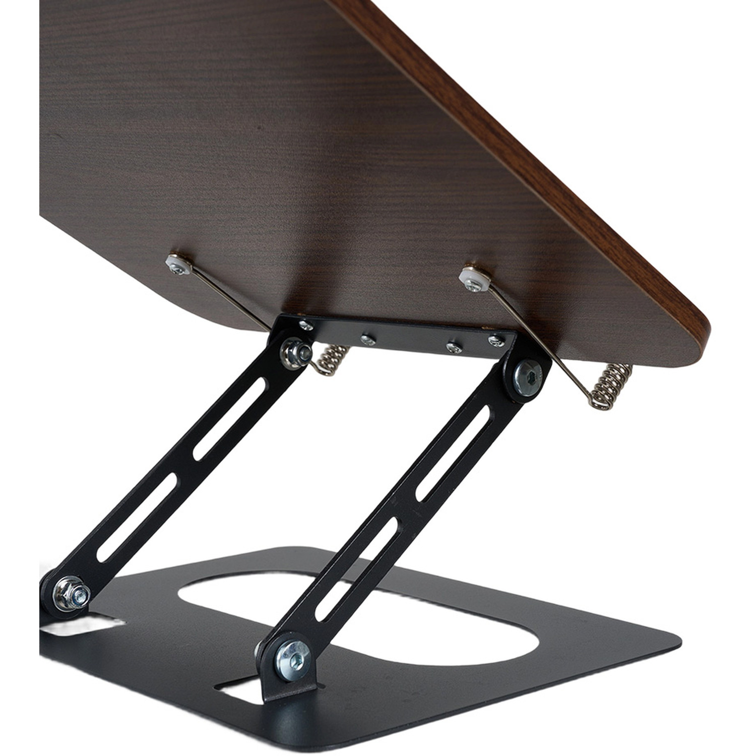 Adjustable Book Stand Book Holder With Page Clips - Black Walnut