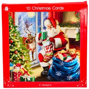 Pack of 10 Traditional Santa Cards