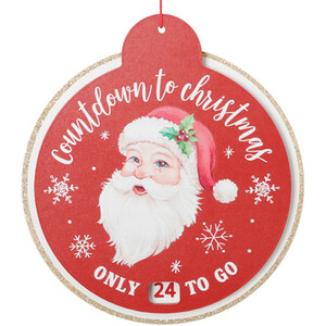 Santa Countdown To Christmas Hanging Decoration